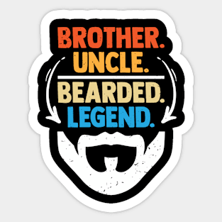 Brother Uncle Bearded Legend Funny Facial Hair Sticker